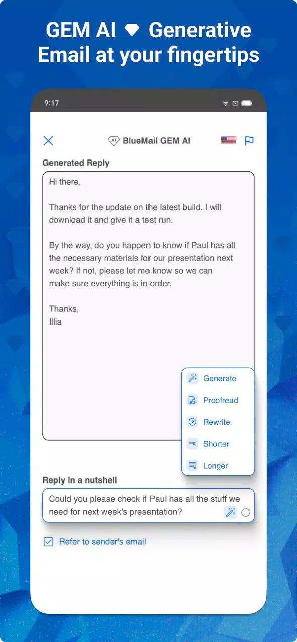 Email Blue Mail - Calendar ဖန်သားပြင်ဓာတ်ပုံ 3