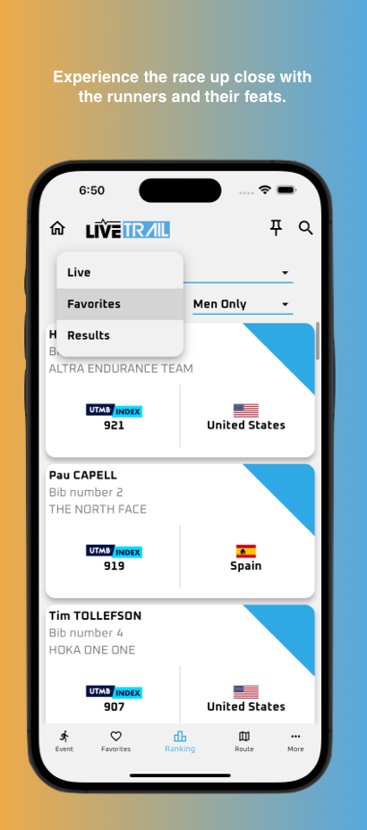 Schermata LiveTrail 0