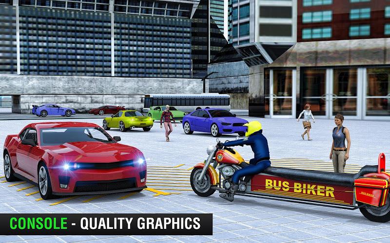 Bus Bike Taxi Bike Games Zrzut ekranu 0