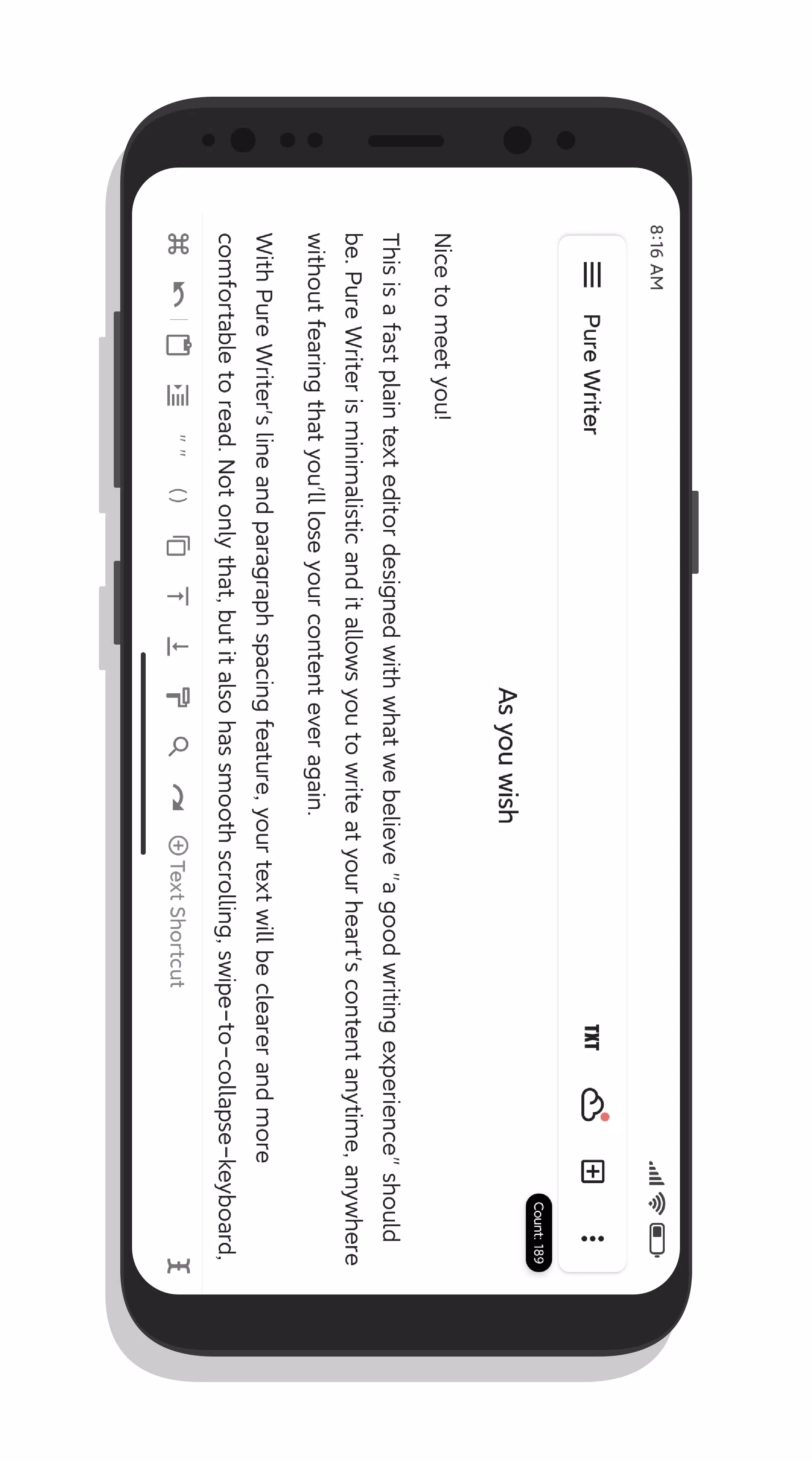 Pure Writer Zrzut ekranu 2