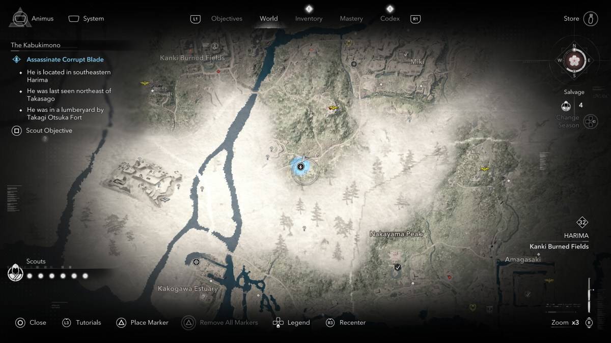 How and Where to Find All Kabukimono Members in Assassin's Creed Shadows Corrupt Blade Laughing Man Peacock