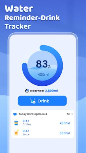 Water Reminder - Drink Tracker Tangkapan skrin 0