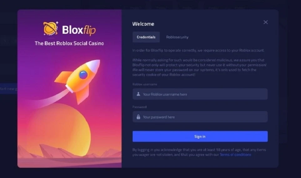 BloxFlip ဖန်သားပြင်ဓာတ်ပုံ 1