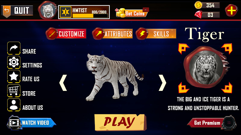 Tiger Simulator 3D Animal Game 螢幕截圖 3