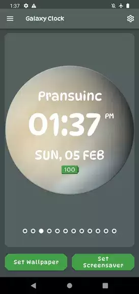 Galaxy Clock Live Wallpapers Скриншот 3