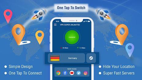 VPN Super Unlimited : Fast VPN Ekran Görüntüsü 1