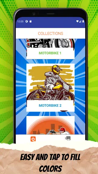 MotorBike Coloring Page Schermafbeelding 1