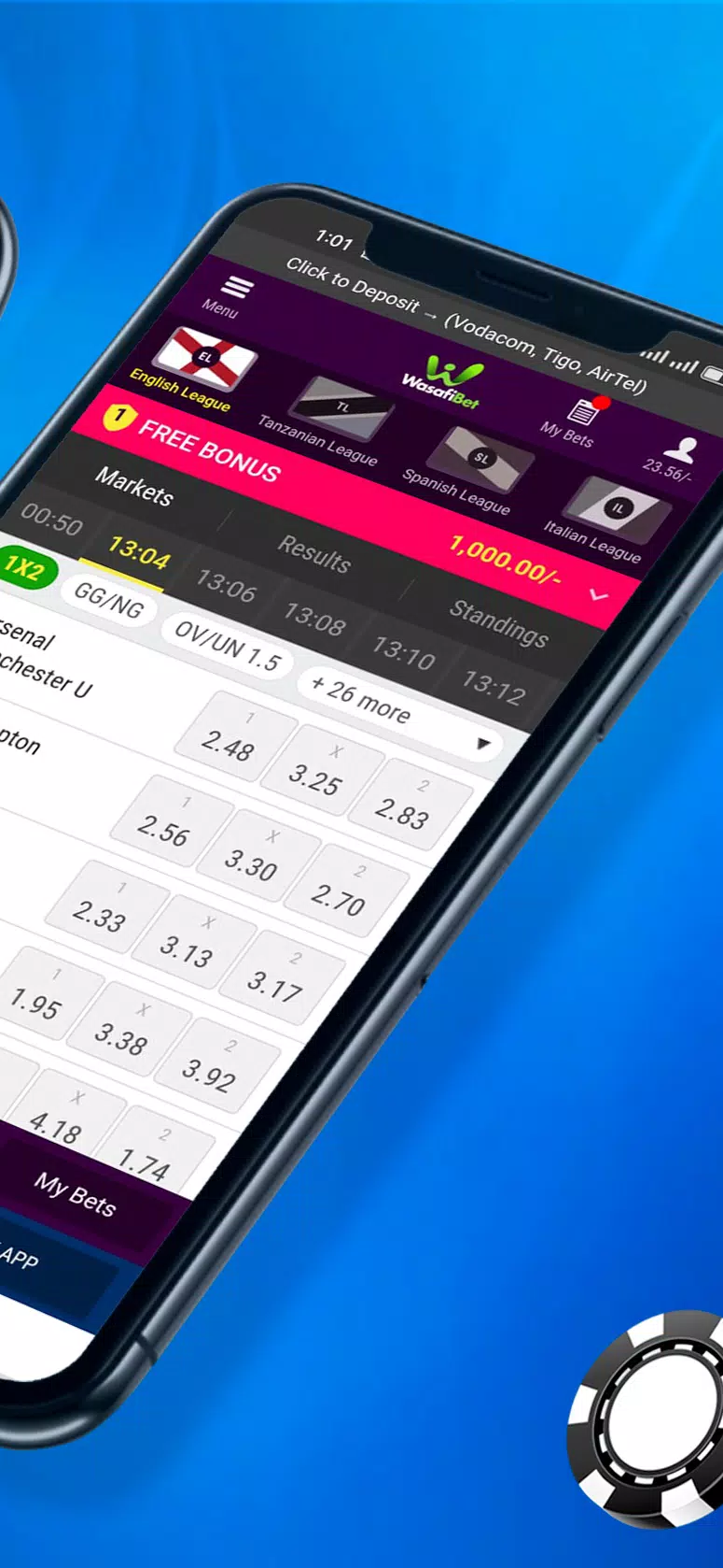 Wasafibet - Sportsbook, Casino Captura de tela 3