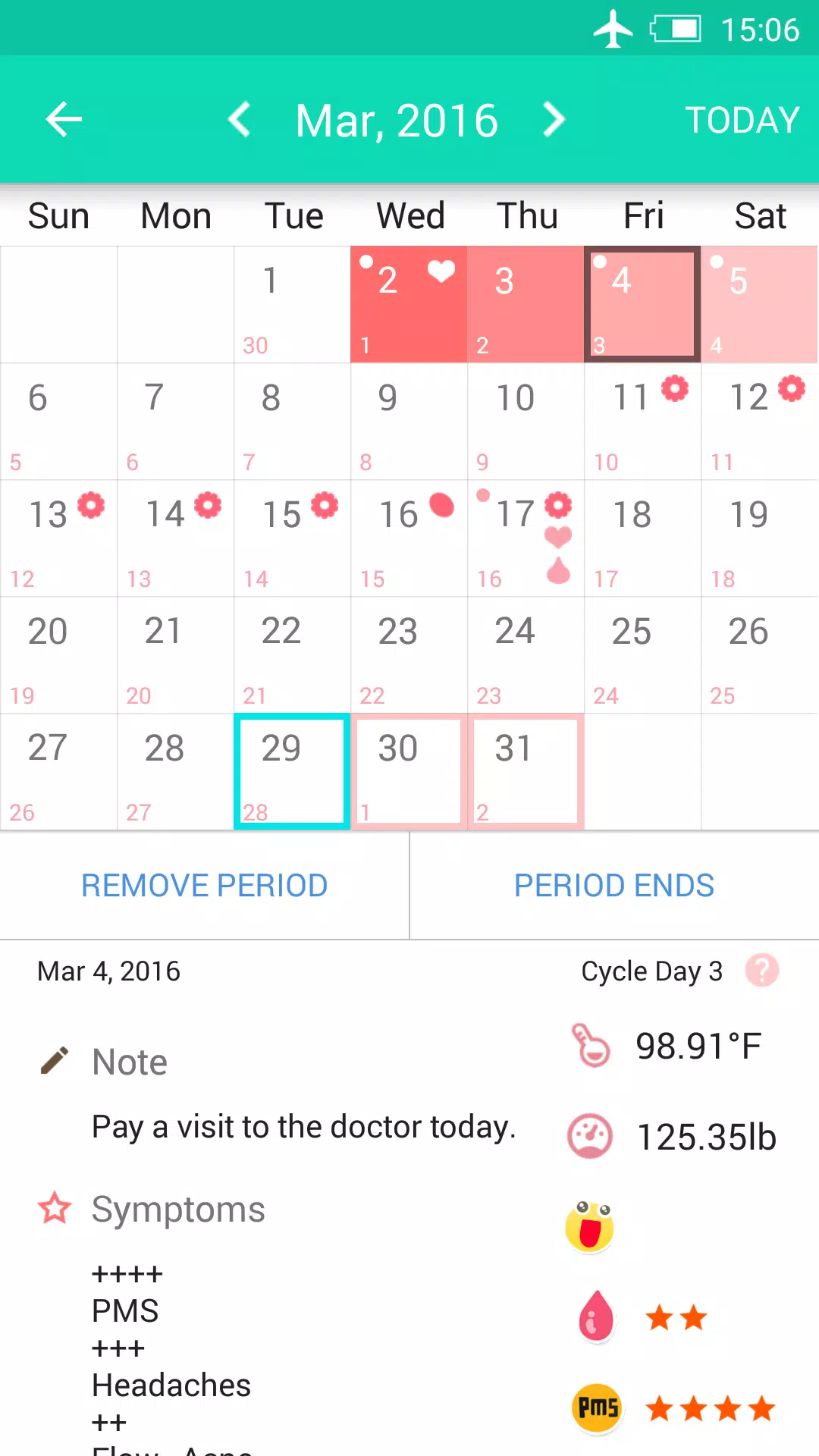 Period Tracker ဖန်သားပြင်ဓာတ်ပုံ 1