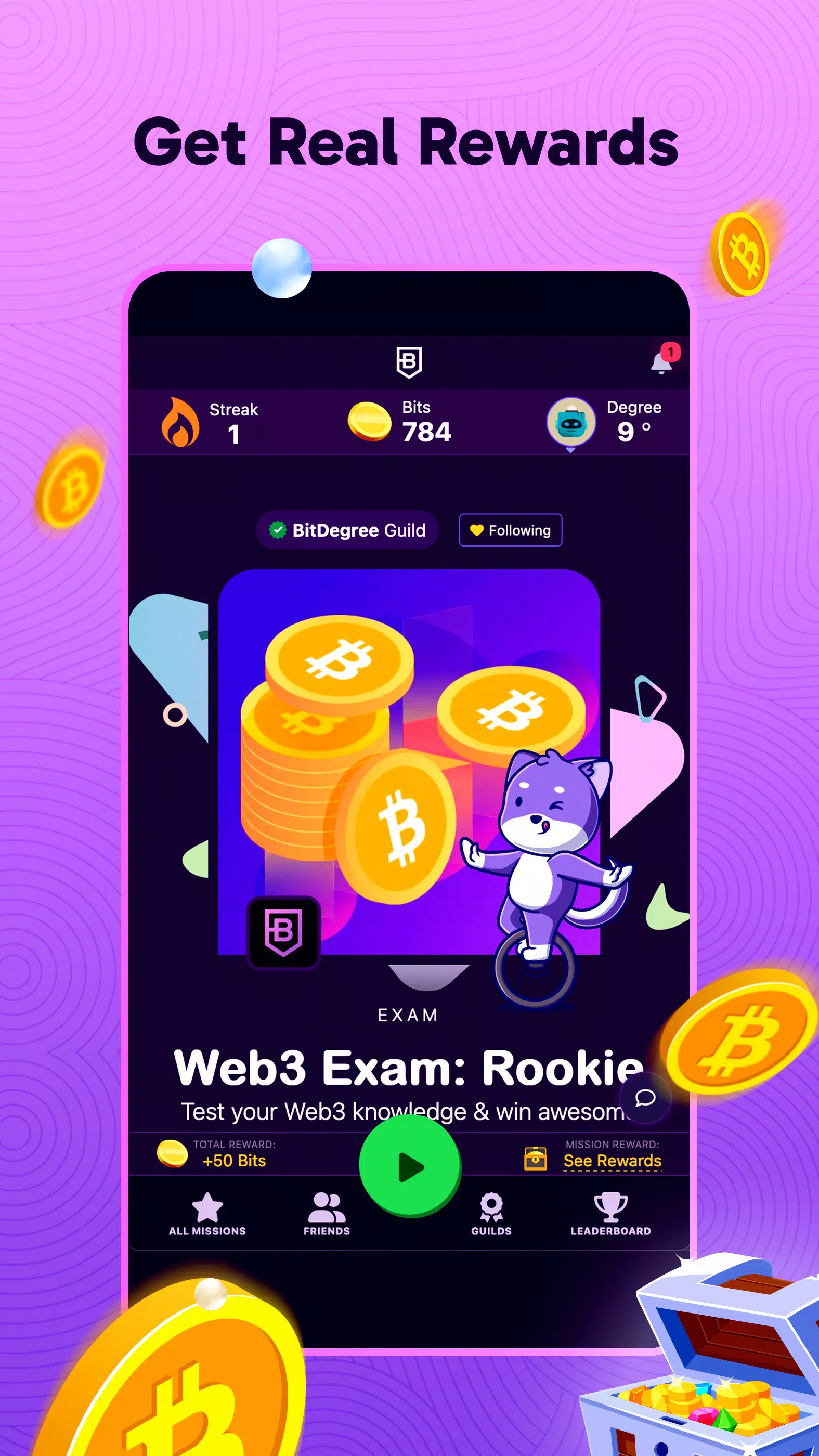 BitDegree: Play & Earn Crypto Скриншот 0