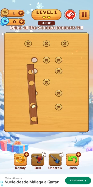 Schermata Wood Nuts Game: Unscrew Puzzle 1