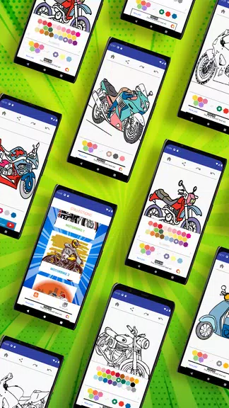 MotorBike Coloring Page Schermafbeelding 0