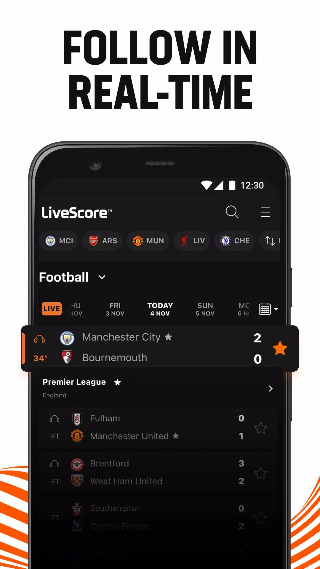 LiveScore: Resultados Futebol Captura de tela 3