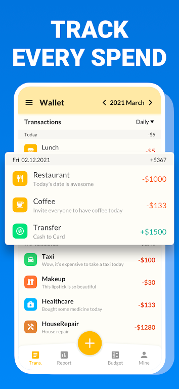 Money Tracker Expense Tracker ဖန်သားပြင်ဓာတ်ပုံ 1