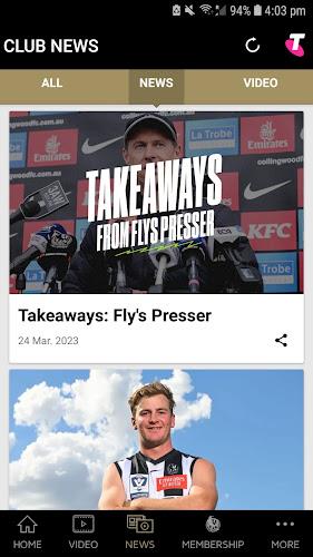 Collingwood Official App ภาพหน้าจอ 1