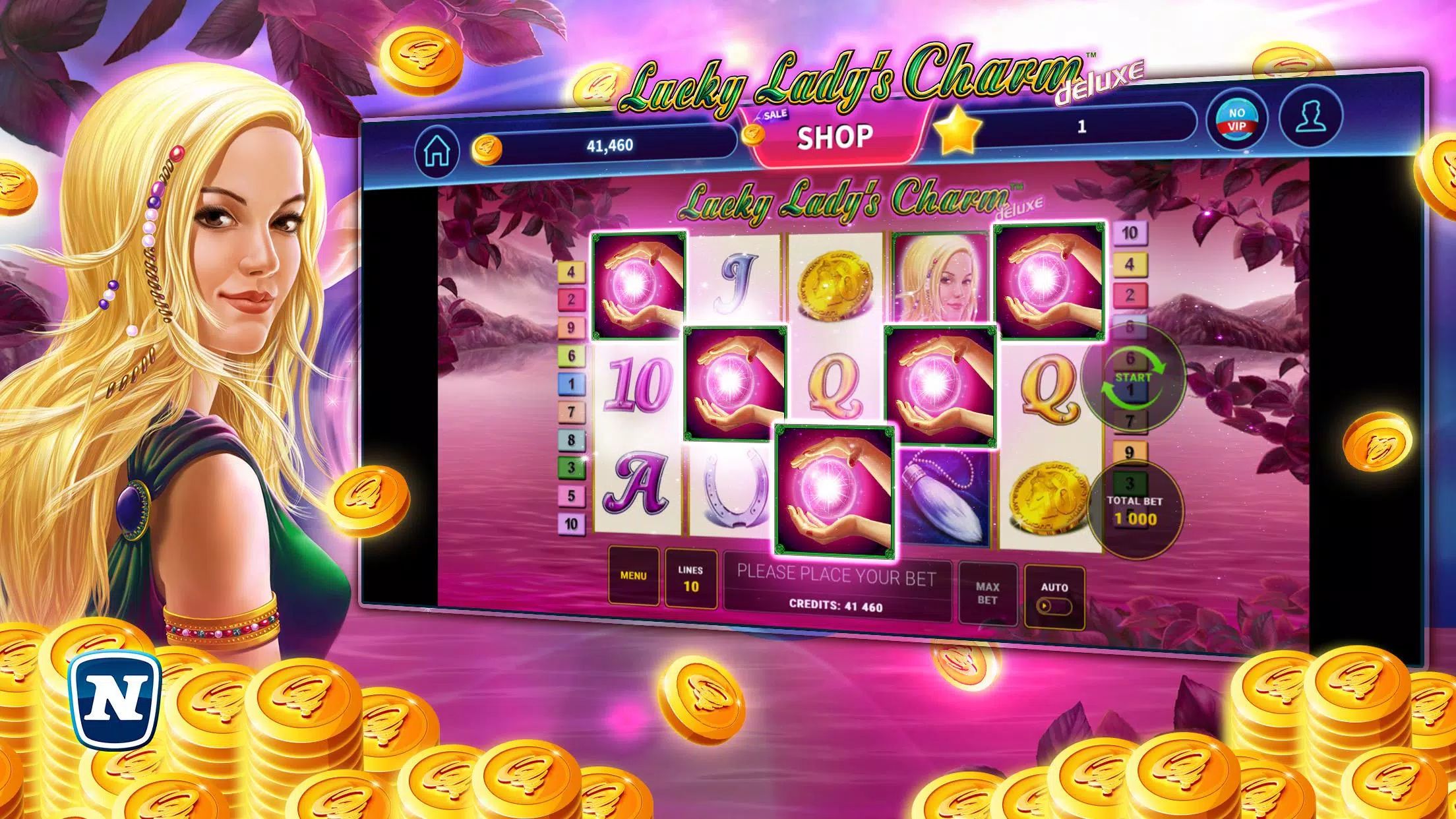 Lucky Lady’s Charm Deluxe Slot 螢幕截圖 0