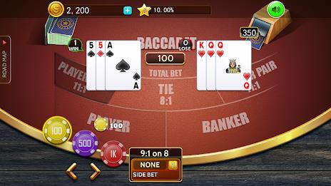 Baccarat casino offline card Screenshot 0