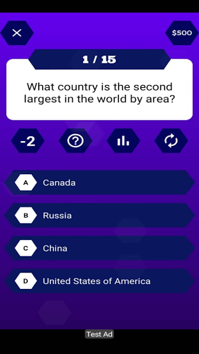 Millionaire Game - Trivia Quiz Скриншот 1