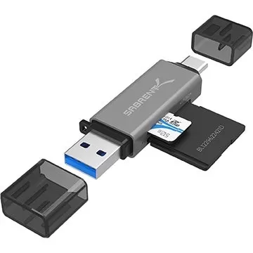 R $ 7 Micro SD Card Reader Compatível com portas USB-A e USB-C
