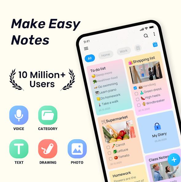 Easy Notes - Notebook, Notepad Mod ภาพหน้าจอ 0