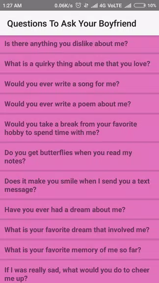Questions To Ask Your Boyfrien Schermafbeelding 0