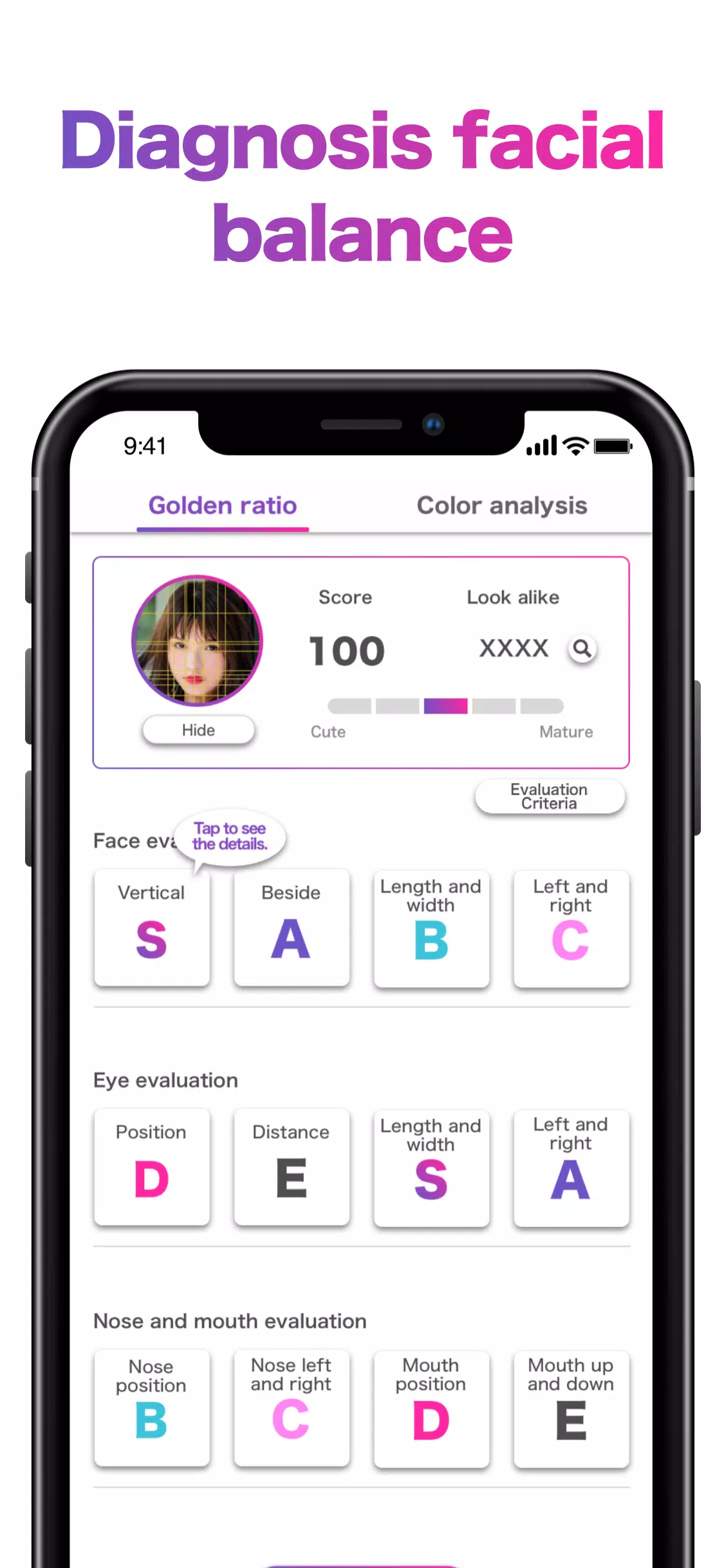 Face Shape & Color Analysis Tangkapan skrin 0