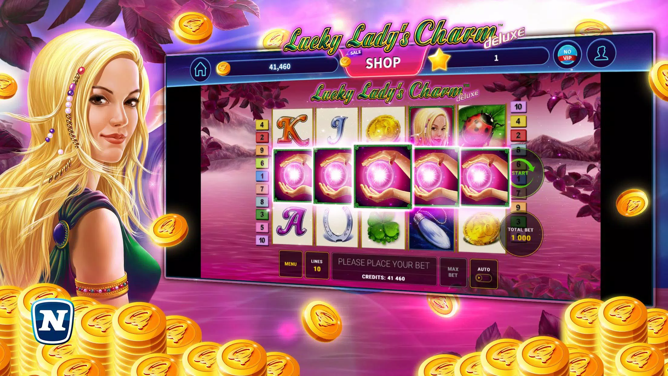 Lucky Lady’s Charm Deluxe Slot 螢幕截圖 2