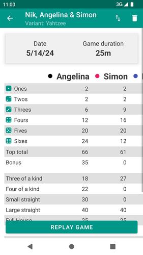 Yatzy Scoring Card Schermafbeelding 2