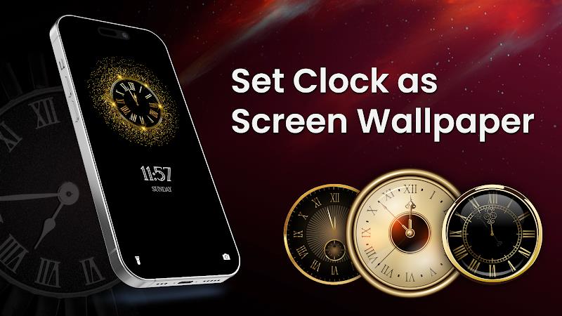 Analog Clock Wallpaper：3DClock Zrzut ekranu 3