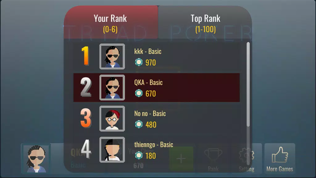 Lieng Offline - Triad Poker 3 Schermafbeelding 1