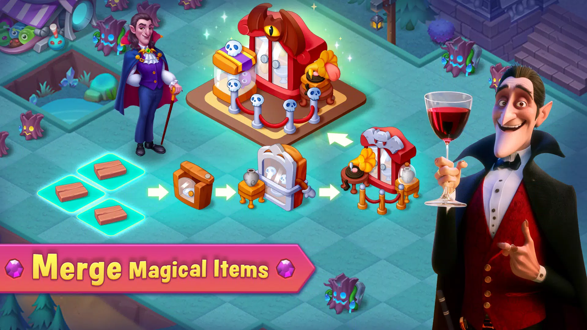 Merge Vampire: Monster Mansion Ảnh chụp màn hình 3