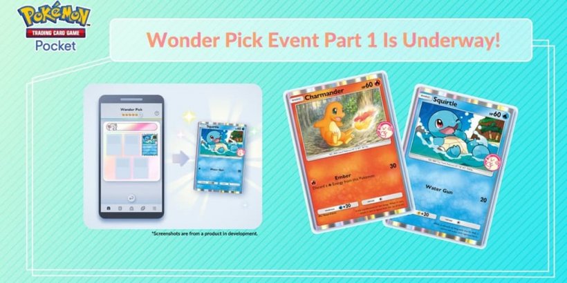 Charmander & Squirtle ပါဝင်သည့် Wonder Pick အစီအစဉ်အသစ်တွင် Pokémon TCG Pocket