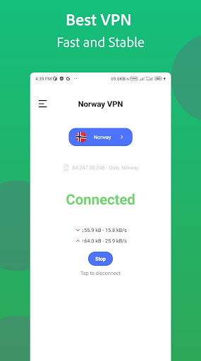 Norway VPN - Norwegian IP Fast Ảnh chụp màn hình 3