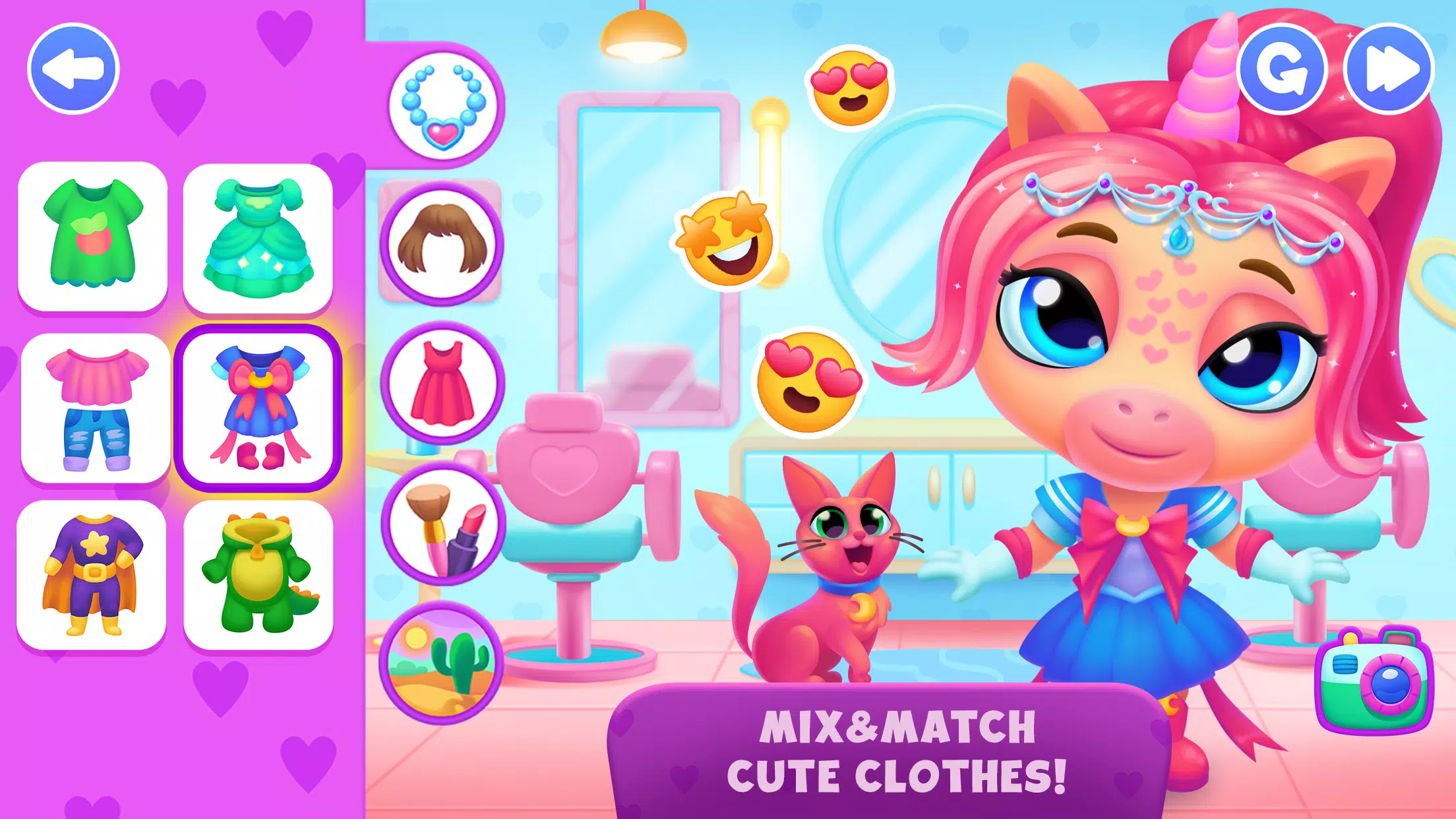 Unicorn Dress up games kids Schermafbeelding 2