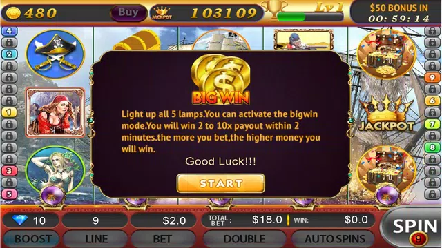 Pirate Slots - FreeSlots Game Captura de tela 3