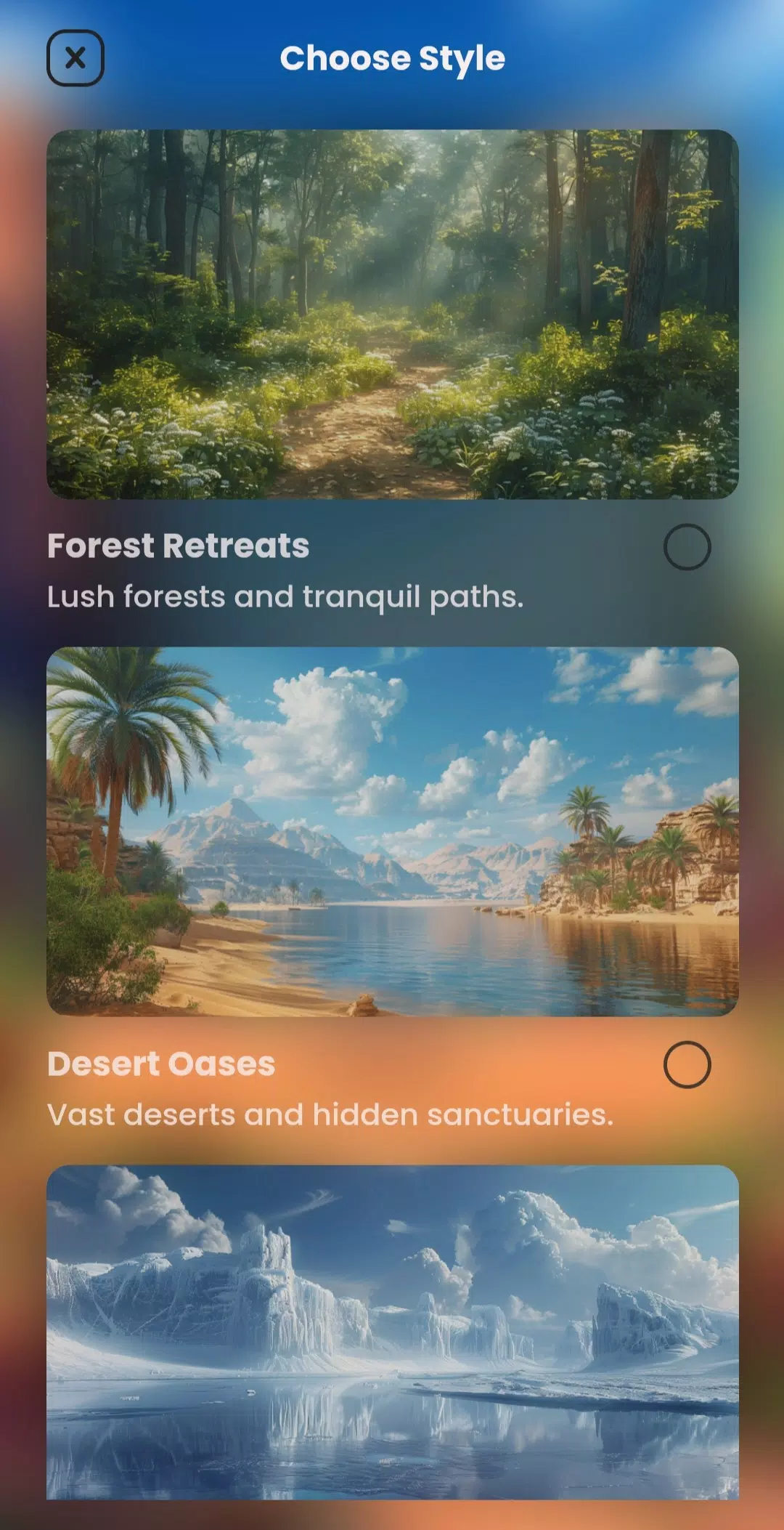 AI Landscape Generator App Tangkapan skrin 3