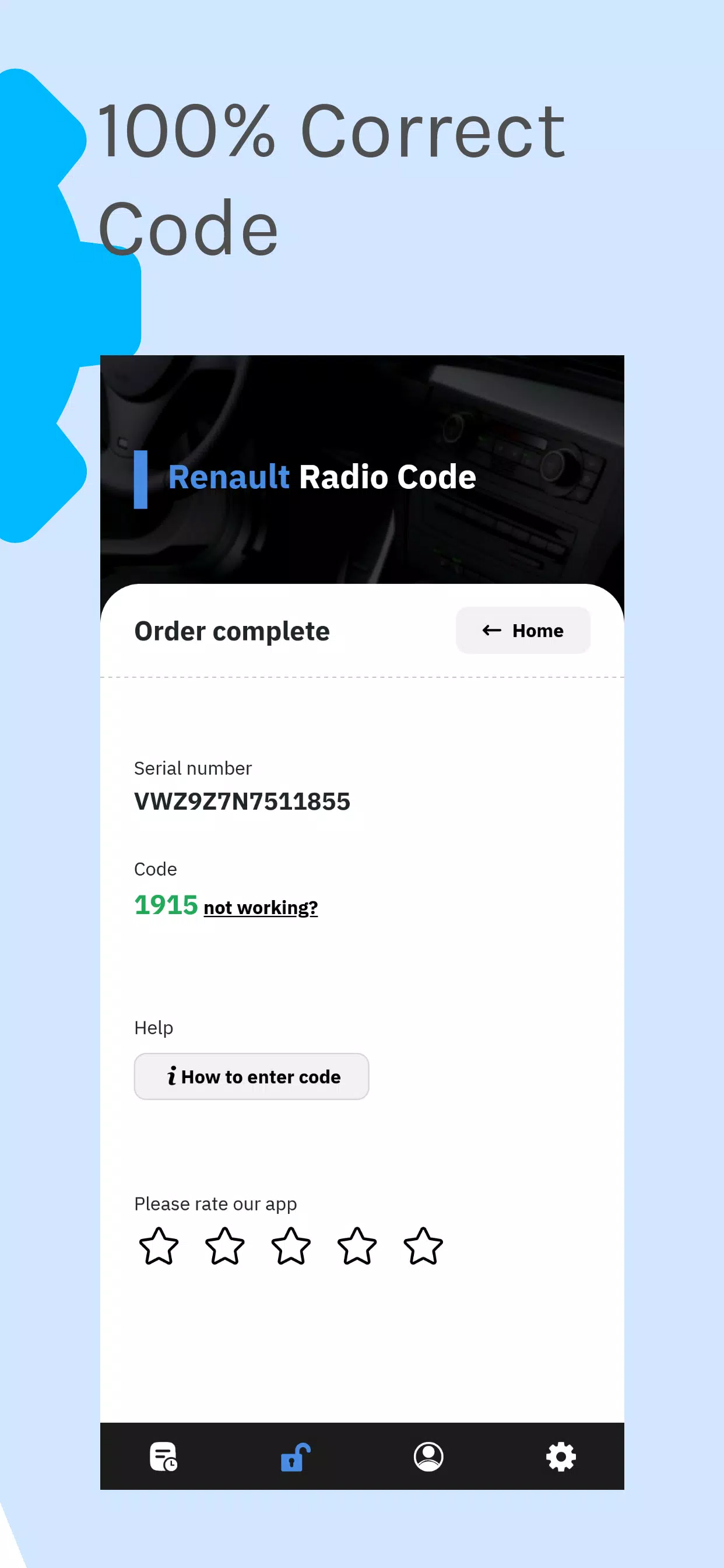 VW Radio Code Generator Schermafbeelding 2