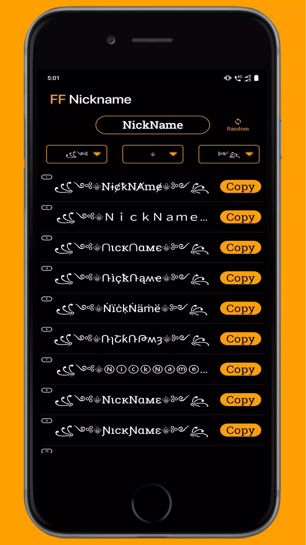 FF Name Creator - Nickname Generator For Games Скриншот 1