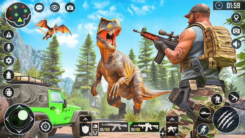 Wild Dino Hunting: Gun Games स्क्रीनशॉट 1