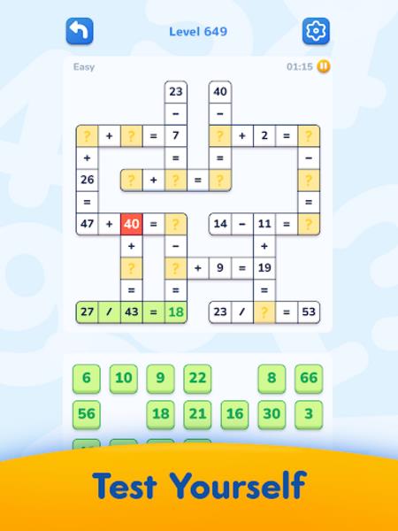 Math Crossword Ekran Görüntüsü 2