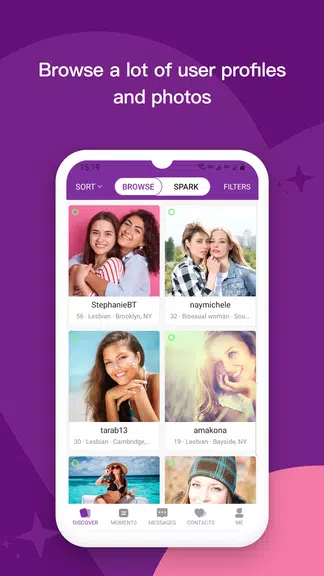 Les: Lesbian Dating & Chat App Ekran Görüntüsü 2