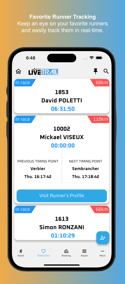 Schermata LiveTrail 2