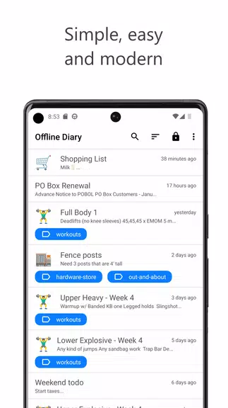 Offline Diary: Journal & Notes Captura de pantalla 0