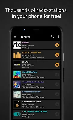 Internet Radio Player - TuneFm Schermafbeelding 0