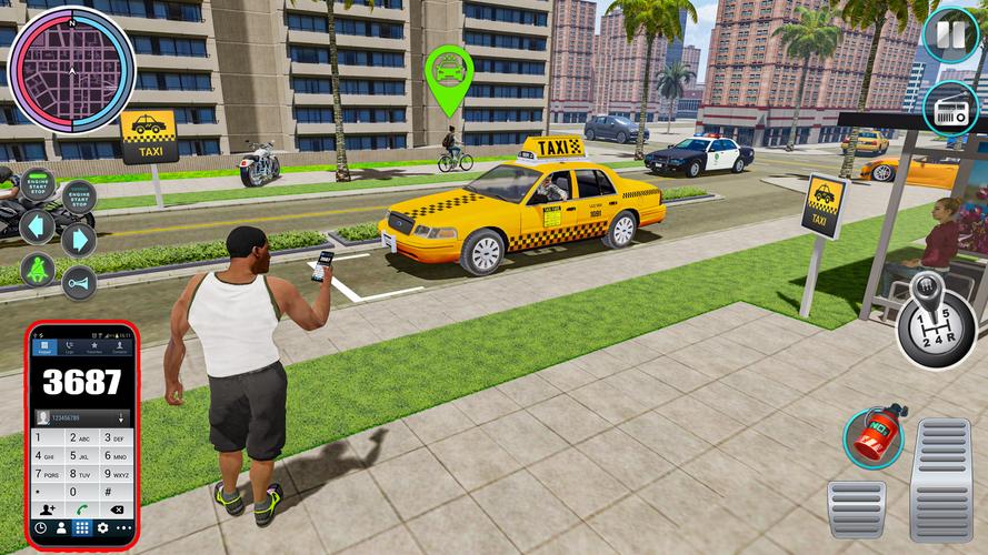 Taxi Traffic Car Racing Games Captura de tela 0