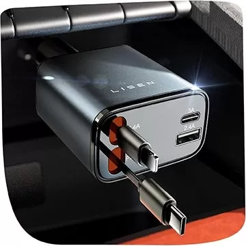 Bộ sạc xe hơi Lisen với USB Type-C có thể thu vào hiện tại dưới $ 15
