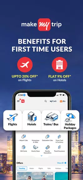 MakeMyTrip Hotels, Flight, Bus 螢幕截圖 1