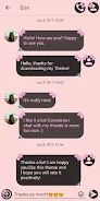 SMS Theme Ribbon Pink messages Screenshot 1