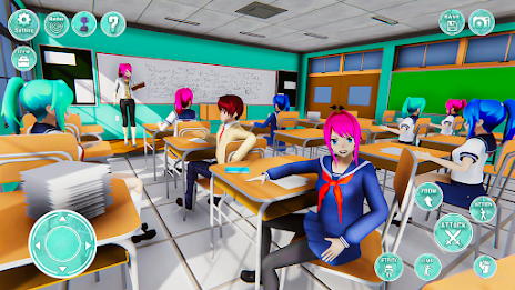 Anime Girl High School Life 3D Schermafbeelding 1