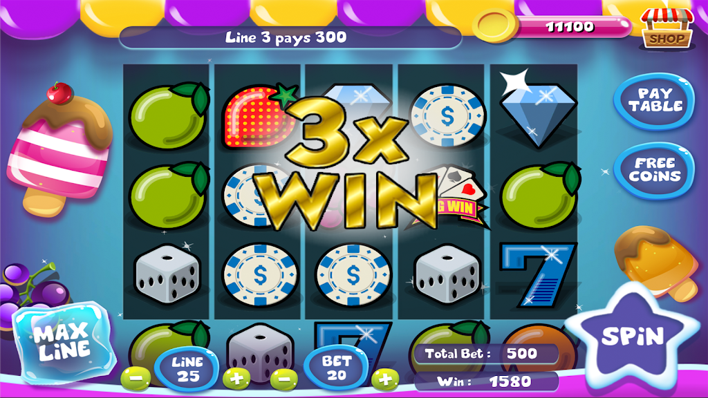 Slot Matchine IceCream - Vegas Casino Slot Games Capture d'écran 1